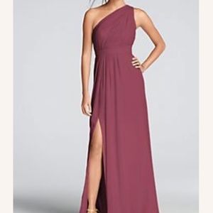 One Shoulder David’s Bridal Dress— BRAND NEW